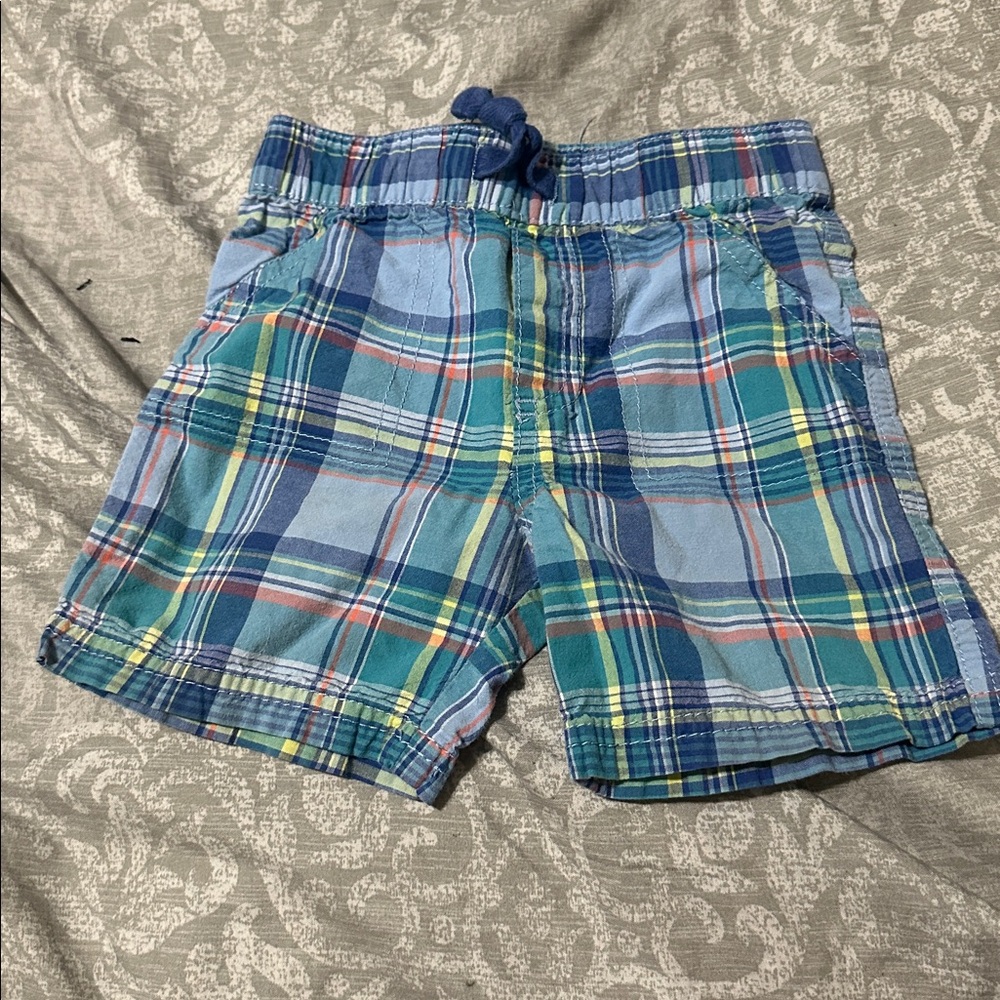 Plaid Blue and Green Shorts